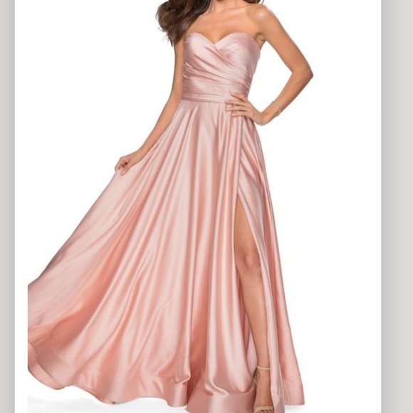 La Femme Strapless Pink Ballgown Dress 28608 Gown Dress